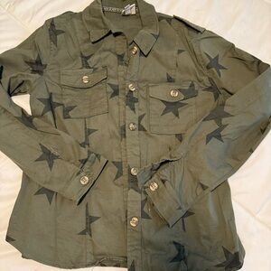 Green Knox Rose Button Down